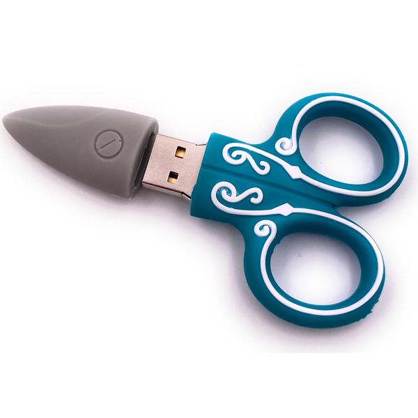 Onwomania Forbici Cucito Sarto Turchese Chiavetta Usb 64GB Usb 3.0-image
