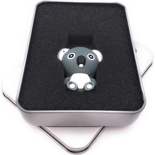 Onwomania Koala Bear, Simpatico Animale Grigio, Chiavetta Usb In Confezione Regalo In Alluminio 64 Gb Usb 2.0-image