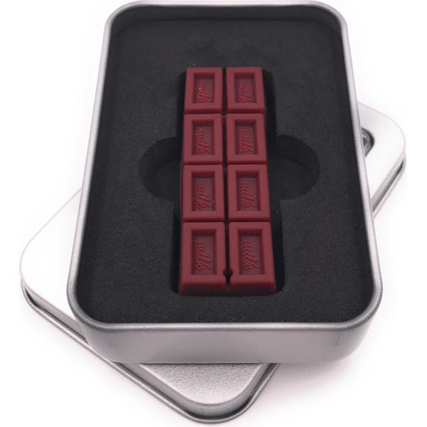 Onwomania Chiavetta Usb Al Cioccolato Al Latte In Confezione Regalo In Alluminio 64 Gb Usb 2.0-image