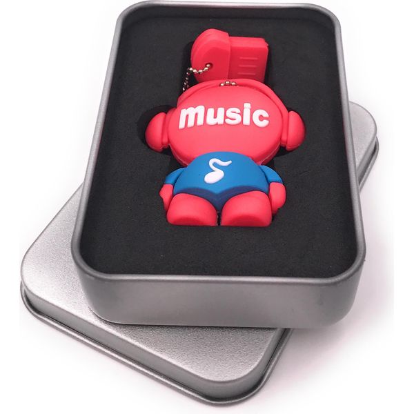 Onwomania Music Man Music Red Chiavetta Usb In Confezione Regalo Di Alluminio 64 Gb Usb 2.0-image