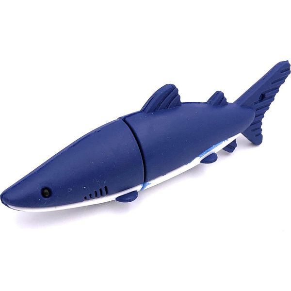 Onwomania Squalo Pesce In Blu Divertente Chiavetta Usb 64 Gb Usb 2.0-image