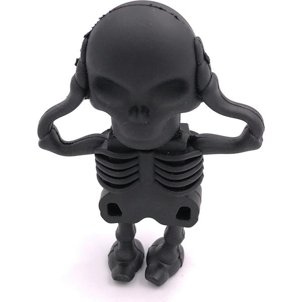 Onlineworld2013 Scheletro Figura Teschio Nero Divertente Chiavetta Usb 64 Gb Usb 3.0-image