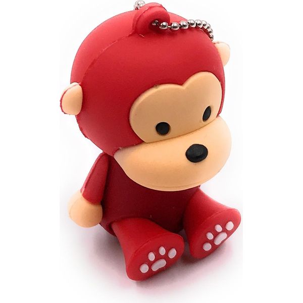 Onlineworld2013 Scimmia Seduta Con Camicia Rossa Animale Divertente Chiavetta Usb 64 Gb Usb 3.0-image