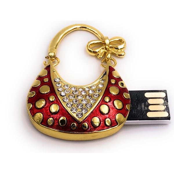 Onwomania Borsetta In Metallo Rosso Oro Divertente Chiavetta Usb 16 Gb Usb 2.0-image