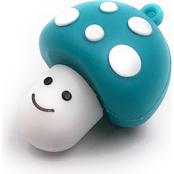 Onlineworld2013 Fungo Portafortuna Rospo Con Faccia Turchese Blu Verde Divertente Chiavetta Usb 64 Gb Usb 3.0-image