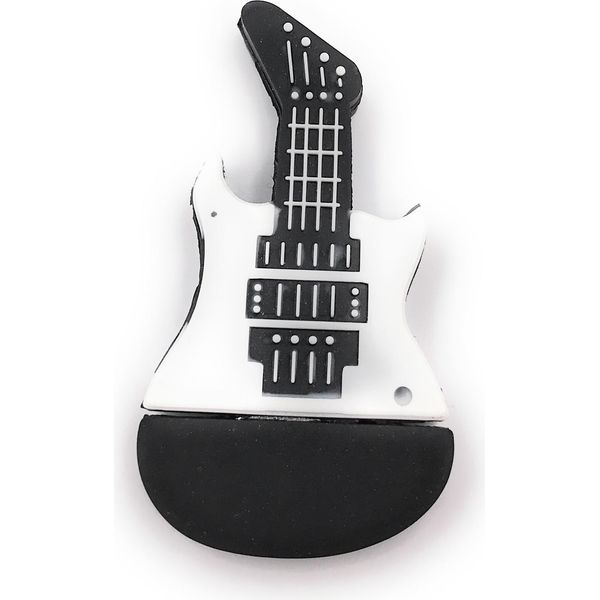 Onlineworld2013 Chitarra Strumento Musicale Chitarra Elettrica Nero Bianco Divertente Chiavetta Usb 128 Gb Usb 3.0-image