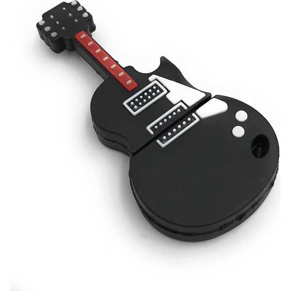 Onlineworld2013 Chitarra Strumento Musicale Chitarra Elettrica Nero Rosso Divertente Chiavetta Usb 128 Gb Usb 3.0-image