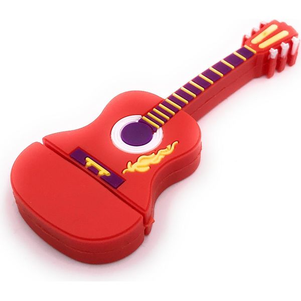 Onlineworld2013 Chitarra Strumento Musicale Chitarra Elettrica Rossa Divertente Chiavetta Usb 128 Gb Usb 3.0-image