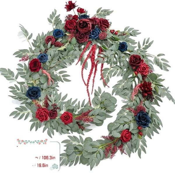 Ghirlanda Di Eucalipti Artificiali, Eleganti Fiori Di Seta, Perfetti Per Matrimoni, C-image