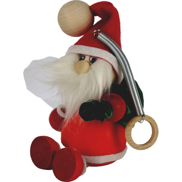 Babbo Natale Giocattolo In Legno Con Piuma, Decorazione Natalizia Per Bambini-image