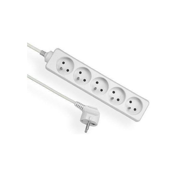 Cavo Di Prolunga Con Messa A Terra, Bianco, A 5 Vie, 5 M Omy 3X1 Elgotech EPS-505-image