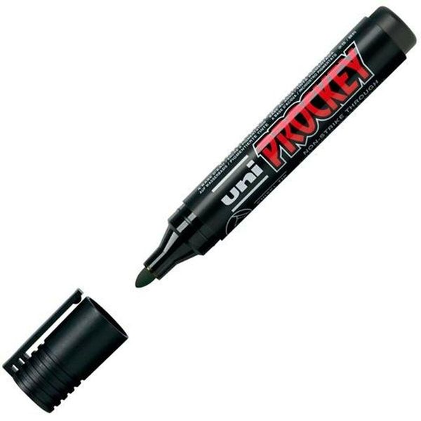 Penne A Punta Di Feltro Uni-Ball Prockey PM-122 Nero (12 Pezzi)-image