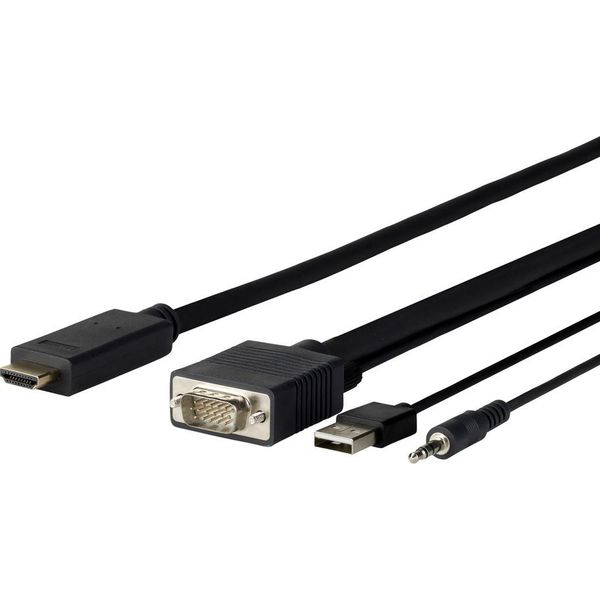 Vivolink Pro Vga + Audio A Hdmi 1M 1M Hdmi Vga (D-Sub) + 3,5 Mm + Usb A Nero (PROVGAHDMI1)-image
