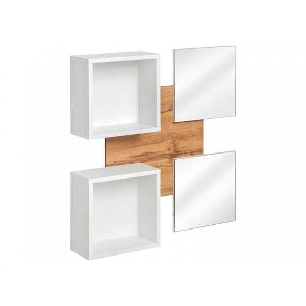 Pannello Con Scaffali Ira - Rovere Wotan/Bianco-image