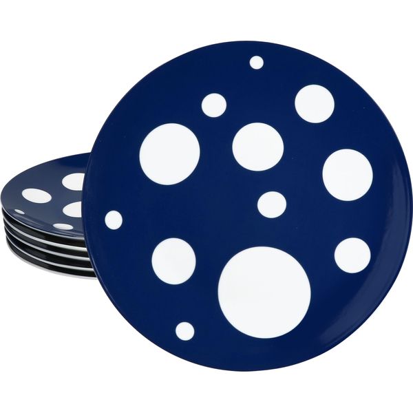 Pula Blu Scuro A Pois 6X Piatto Da Pranzo Ø27Cm Piatto In Porcellana Grande Piatto Da Pranzo A Pois-image