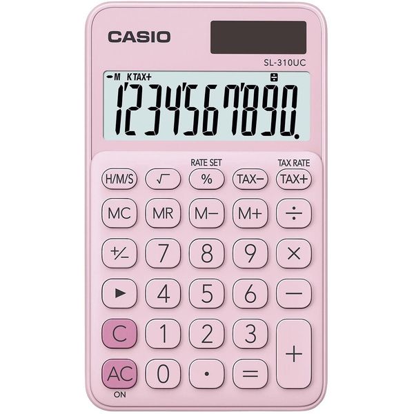 Casio® SL-310UC-PK Calcolatrice Tascabile Alimentata A Energia Solare/Batteria Display Lc A 10 Cifre Rosa-image