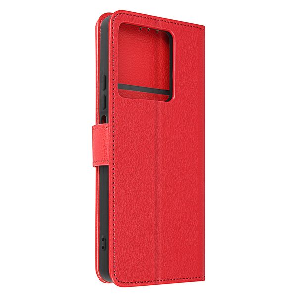 Avizar, Xiaomi Redmi Note 13 5G Custodia In Pelle Finta Con Slot Per Schede, Rosso-image