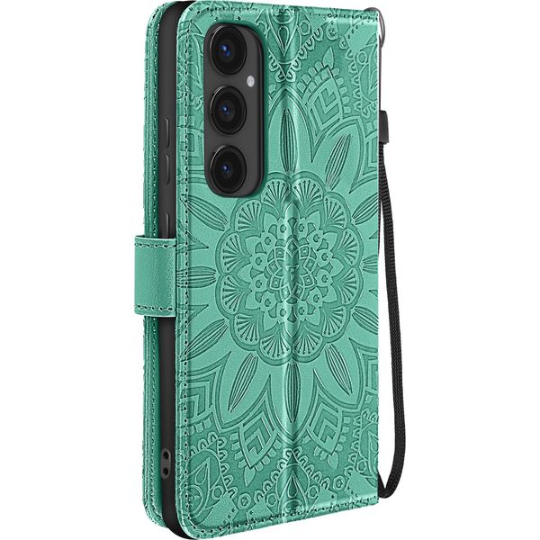Avizar, Samsung Galaxy S24 Fe Mandala Cover Portafoglio Cinturino, Verde Chiaro-image