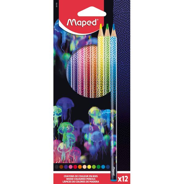 Maped 831703 Matita Colorata Deepsea Paradise - Scatola Da 12, Assortita-image
