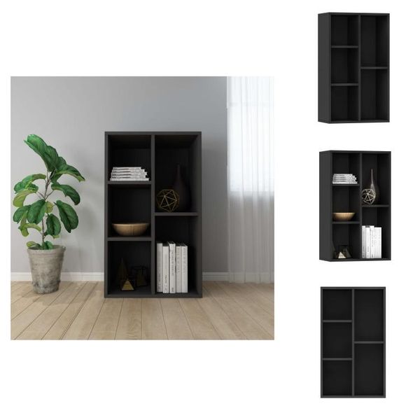Vidaxl Libreria/Sideboard Nero 50X25X80 Cm Materiale A Base Di Legno - Librerie E Scaffali-image