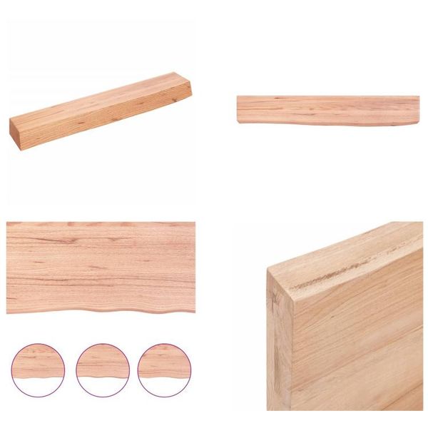 Vidaxl Scaffale A Muro Marrone Chiaro 60X10X6 Cm In Legno Massiccio Trattato Con Rovere - Scaffale A Muro - Scaffale A Muro - Scaffale Portaoggetti - Scaffale Galleggiante-image