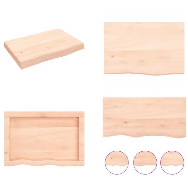 Vidaxl Scaffale A Muro 60X40X(2 6) Cm In Legno Massiccio Di Quercia Non Trattato - Scaffale A Muro - Scaffale A Muro - Scaffale Portaoggetti - Scaffale Galleggiante-image