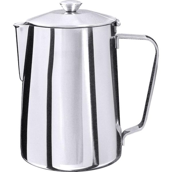 Caffettiera In Acciaio Inossidabile 18/10, Finitura Lucida, Senza Setaccio Interno, Con Coperchio A Cerniera-image