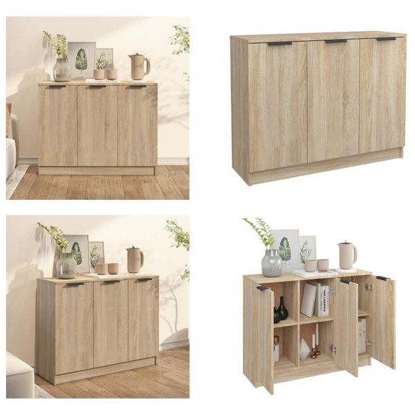 Vidaxl Credenza Rovere Sonoma 90,5X30X70 Cm In Legno - Credenza - Credenze - Armadio - Armadio Portaoggetti-image