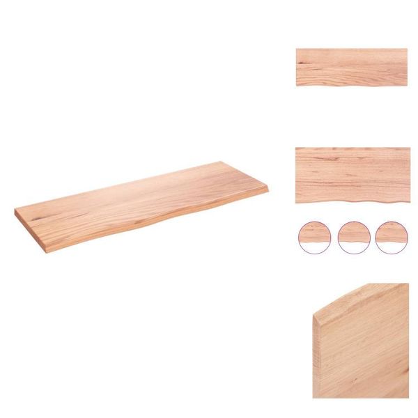 Vidaxl Mensola Da Parete Marrone Chiaro 80X30X2 Cm In Legno Massiccio Trattato Con Rovere - Mensole Da Parete-image