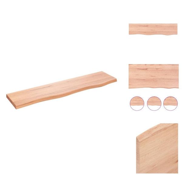 Vidaxl Mensola A Muro Marrone Chiaro 80X20X2 Cm In Legno Massiccio Trattato Con Rovere - Mensole A Muro-image