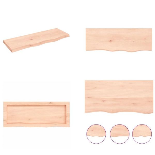 Vidaxl Scaffale A Muro 80X30X(2 4) Cm In Legno Massiccio Di Quercia Non Trattato - Scaffale A Muro - Scaffale A Muro - Scaffale Portaoggetti - Scaffale Galleggiante-image
