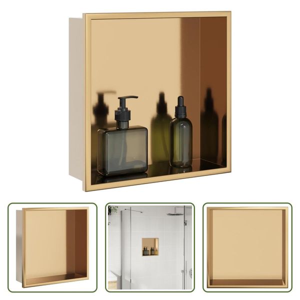 The Living Store Piatto Doccia Golden Brushed 32X32X9 Cm Acciaio Inossidabile-image