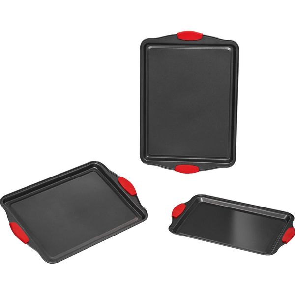 Vevor Set Di Utensili Da Forno, 3 Pezzi, Pentole Acciaio Al Carbonio Con Rivestimento Antiaderente, Forno Da Cucina, Utensili Da Forno, Set Da Cucina Per Biscotti, Torte, Muffin, Pane-image