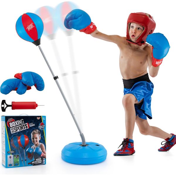 Palla Da Boxe Costway, Palla Da Boxe Autoportante, Set Di Sacchi Da Boxe, Set Da Boxe Con Guantoni Da Boxe E Pompa A Mano, Per Adulti E Bambini Dagli 8 Anni In Su-image