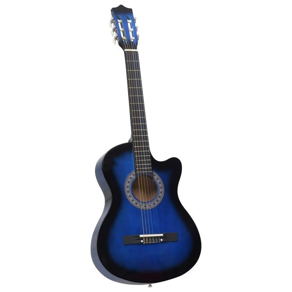 The Living Store Chitarra Acustica Cutaway A 6 Corde Con Sfumatura Blu 38-image