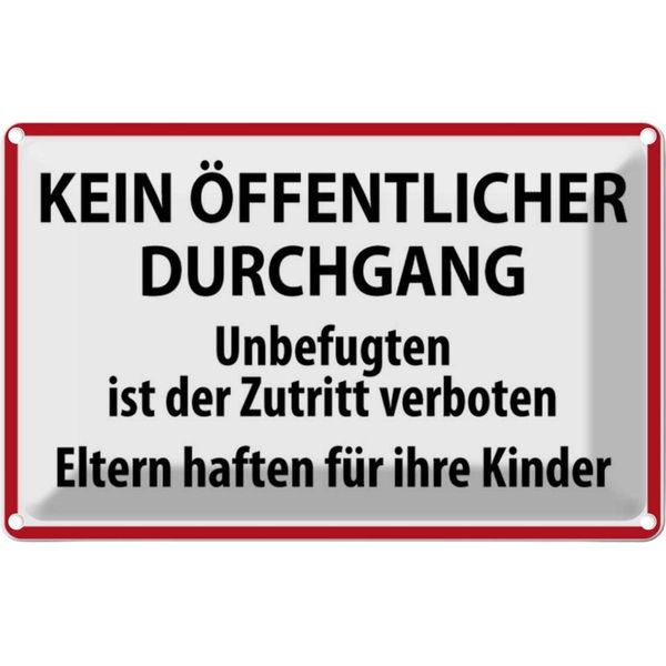Vianmo Insegna Di Latta 20X30 Cm Kein ÖFfentlicher Durchgang-image