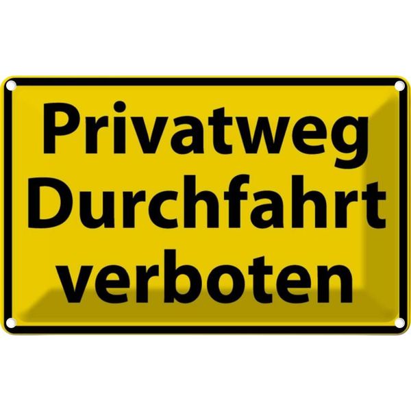 Vianmo Insegna Di Latta 12X18 Cm Privatweg Durchfahrt Verboten-image