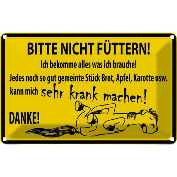 Vianmo Insegna Di Latta 12X18 Cm Bitte Nicht FüTtern Pferd-image