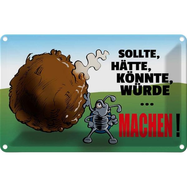 Vianmo Insegna Di Latta 20X30 Cm Sollte HäTte KöNnte Machen-image