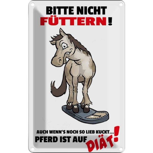 Vianmo Insegna Di Latta 18X12 Cm Bitte Nicht FüTtern Pferd DiäT-image
