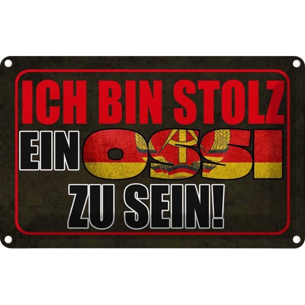 Vianmo Insegna Di Latta 12X18 Cm Ich Bin Stolz Ein Ossi Zu Sein-image