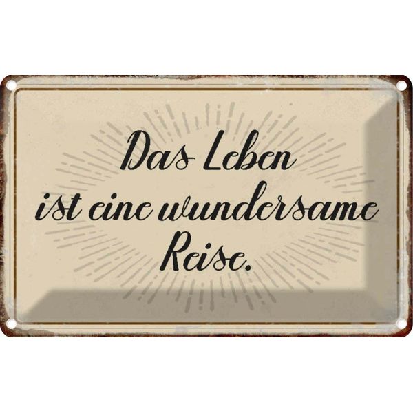 Vianmo Insegna Di Latta 20X30 Cm Das Leben Ist Wundersame Reise-image