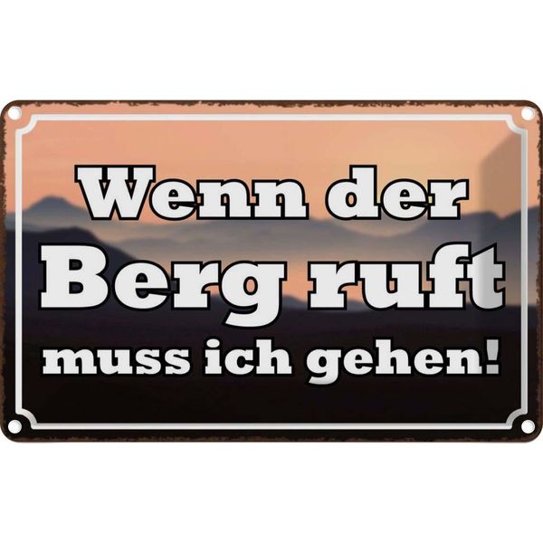 Vianmo Insegna Di Latta 12X18 Cm Wenn Berg Ruft Muss Ich Gehen-image