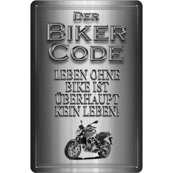Vianmo Insegna Di Latta 18X12 Cm Motorrad Biker Code Leben Ohne Kein Leben-image