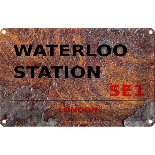 Vianmo Insegna Di Latta 20X30 Cm Waterloo Station SE1-image