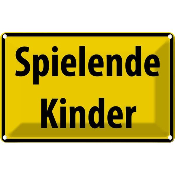 Vianmo Insegna Di Latta 12X18 Cm Spielende Kinder-image