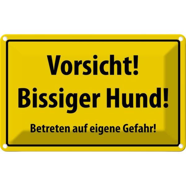 Vianmo Insegna Di Latta 12X18 Cm Warnschild Vorsicht Bissiger Hund-image