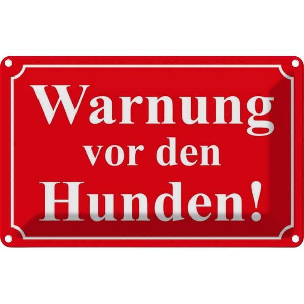Vianmo Insegna Di Latta 12X18 Cm Warnung Vor Den Hunden Rot-image
