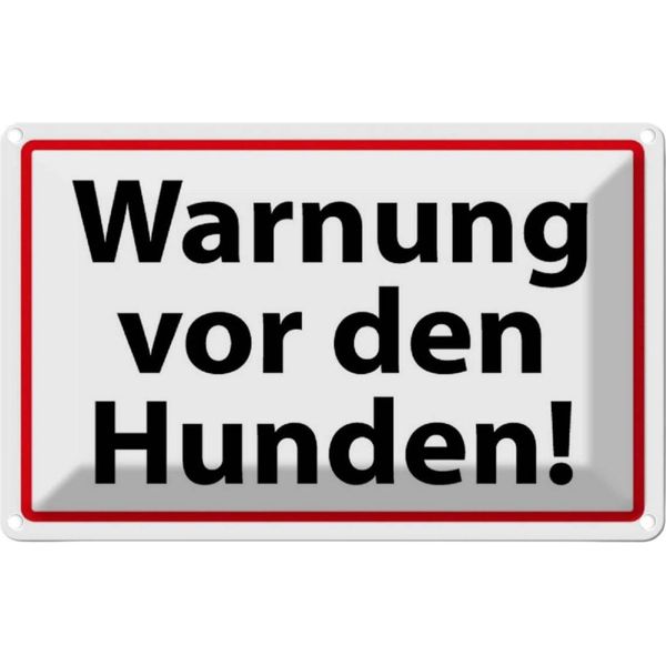 Vianmo Insegna Di Latta 12X18 Cm Warnung Vor Den Hunden-image