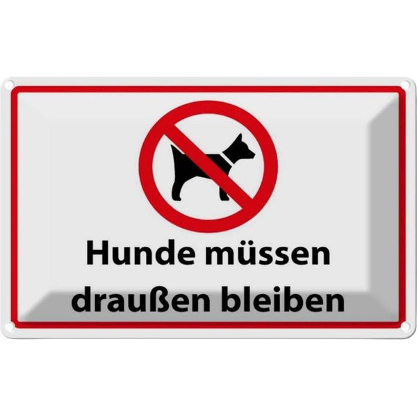 Vianmo Insegna Di Latta 20X30 Cm Hunde MüSsen DraußEn Bleiben-image